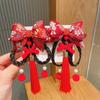 Cloth Chinese Style New Year Festive Bow Hairpin Side Clip Wig Braid Hairpin Hair Accessories