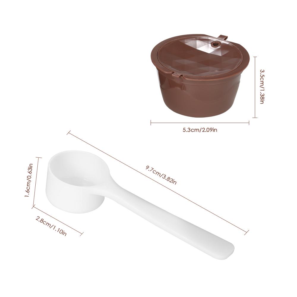 3pcs set Coffee Capsule Dolce Gusto Coffee Filtering Reusable Dolce Gusto Coffee Capsule with Spoon and Brush