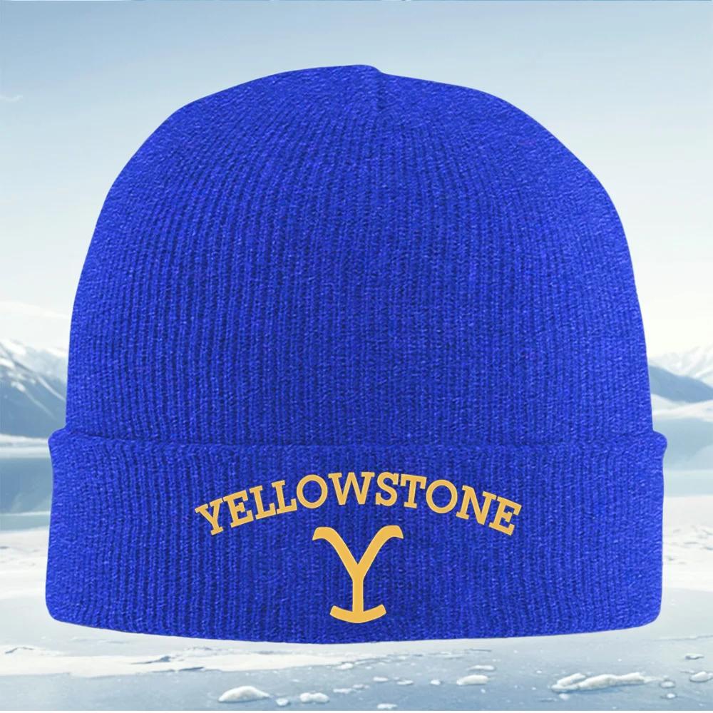 Yellowstone curved brand symbol Knitted Hat Unisex Women Unisex Beanie Pullover Cap Winter Thermal Warm Christmas Outdoor Cycling H