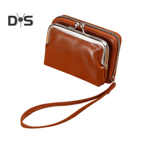 

Женский кошелек из искусственной кожи, держатель для кредитных карт, кошелек на молнии, портативный, легкий, дорожный, мини-кошелек для монет, клатч, органайзер, сумка для хранения коричневый