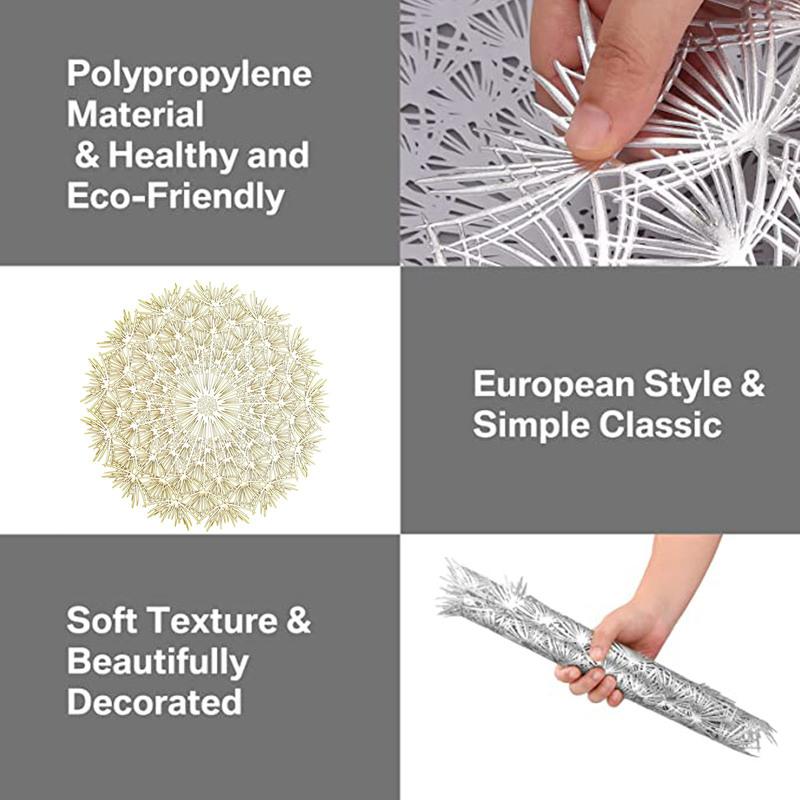 2/4PCS Dandelion Placemat for Dining Table PVC Plastic Hollow Coaster Table Bowl Mats Set Holiday Party Home Decor Wedding Party