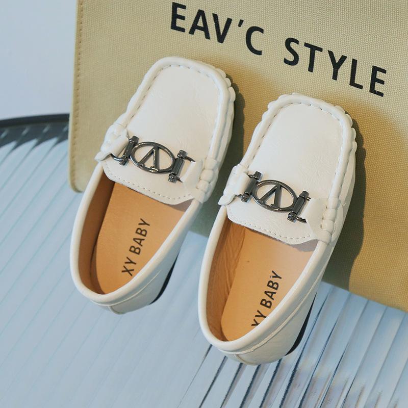 Boys Beanie Shoes Children'S Leather Shoes Soft Sole Student Single Shoes Girls Casual Shoes