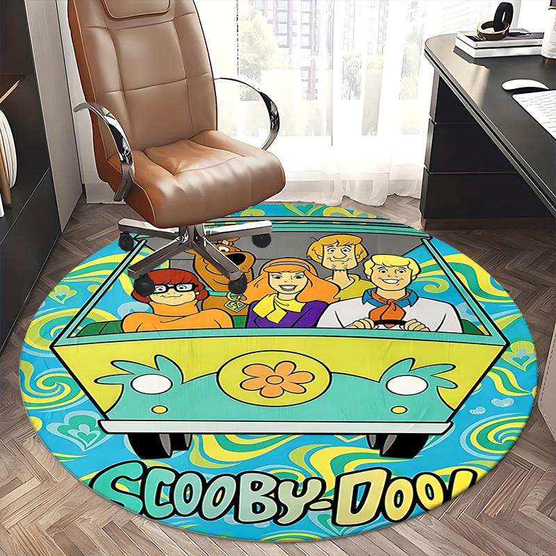 Scooby Doo,Mystery Machine Chair Mat Round Rug Office Carpet, Machine Washable, Non Slip, Suitable for Living Rooms, Bedrooms