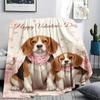 1Pc Cutetwodogs Print Flannel Blanket, High quality Comfortable for All Seasons, Home Decor, Warmth and Comfort, Perfect for Christmas Gifts