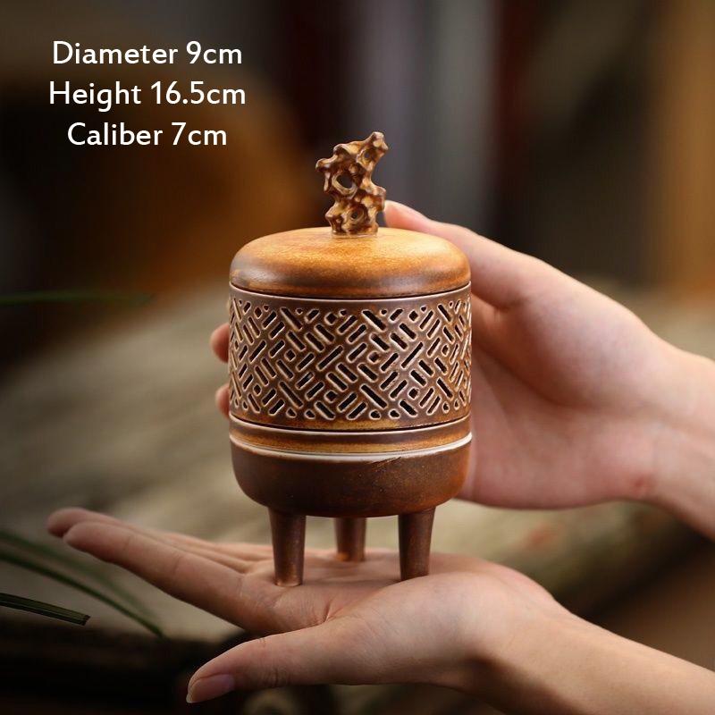 

Chinese Style Kiln Turned Retro Three Legged Zen Incense Burner, Creative Home Living Room Shop Opening for Buddha Supplies, 1Pc