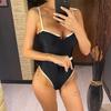 New Sexy Splicing Underwired Women Swimwear One Piece Swimsuit Female High Leg Cut Padded Bather Bathing Suit Swim