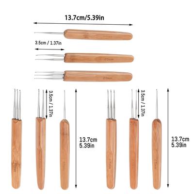 Fenrry 3 Adet 0.5/0.75/1mm Dreadlocks Aleti Dreadlock Tığ Kancası Seti Saç Tığ İğnesi