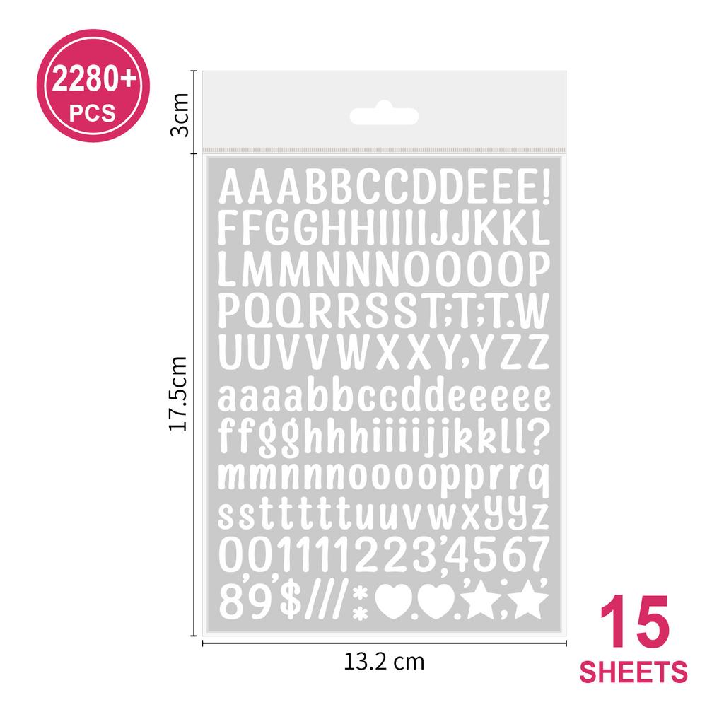 0.5-inch English Letter Sticker Ins Wind Small Size Waterproof Card Decorative Digital Letter Hand Account Sticker