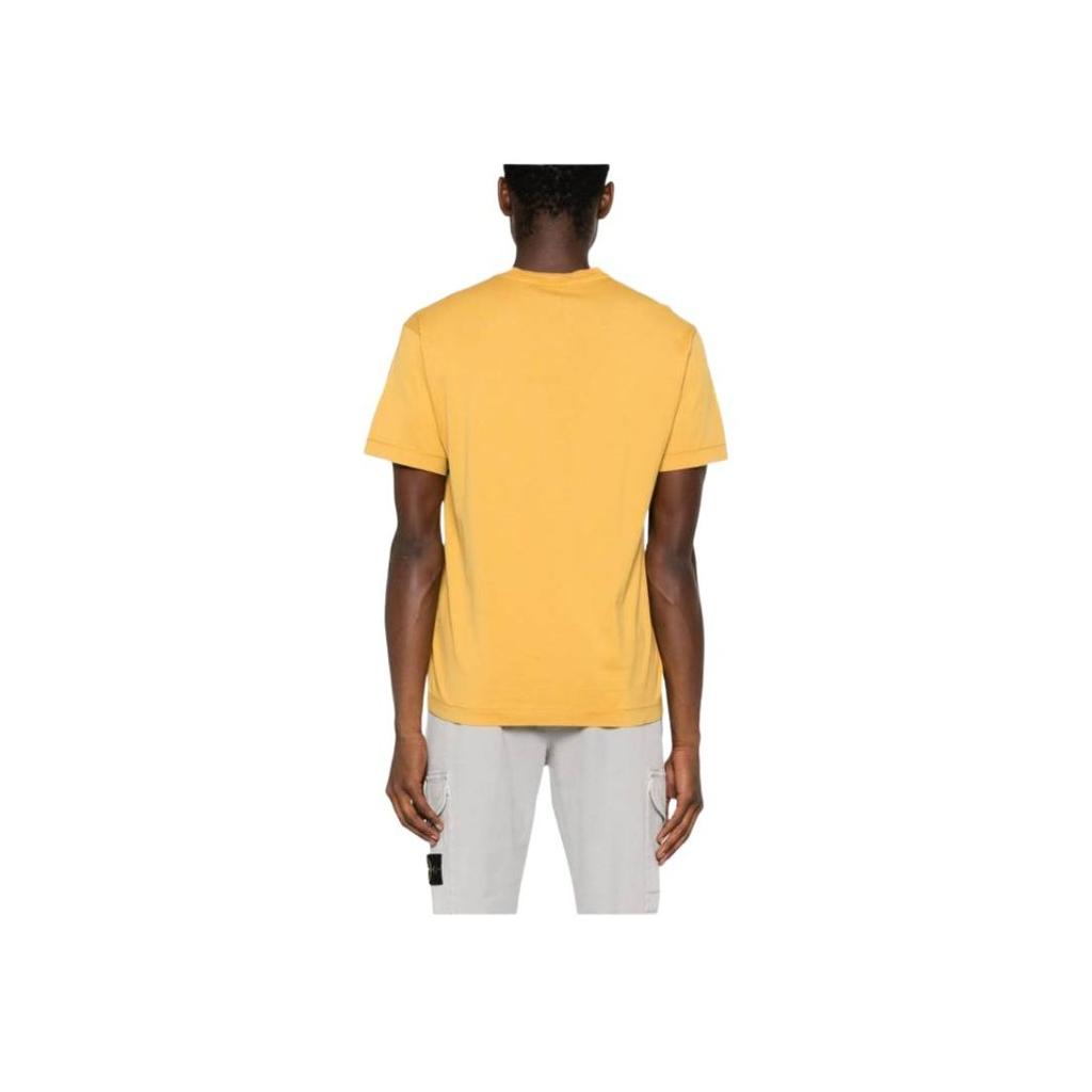 STONE ISLAND Logo Round Neck Short Sleeve T-Shirt Men Tops Yellow 811524113-V0034