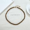 Caramel Maillard Tiger'S Eye Beaded Necklace Women'S Non-Fading Premium Sense Clavicle Chain Niche Vintage Premium