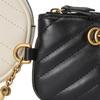 Gucci GG Marmont Series Marmont Gold Logo Zipper Leather Key Pouch Coin Purse Women pouch Black White 698787-UM8ET-9063