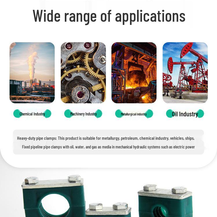 Heavy Duty Hydraulic & Marine Pipe Clamp - Double & Fixed Plastic Clamp