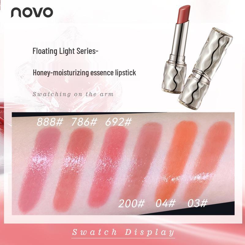NOVO Moisturizing Honey Fluorescent Lipstick: Mirror Gloss, Stain-Resistant, Bare Face Whitening Effect.