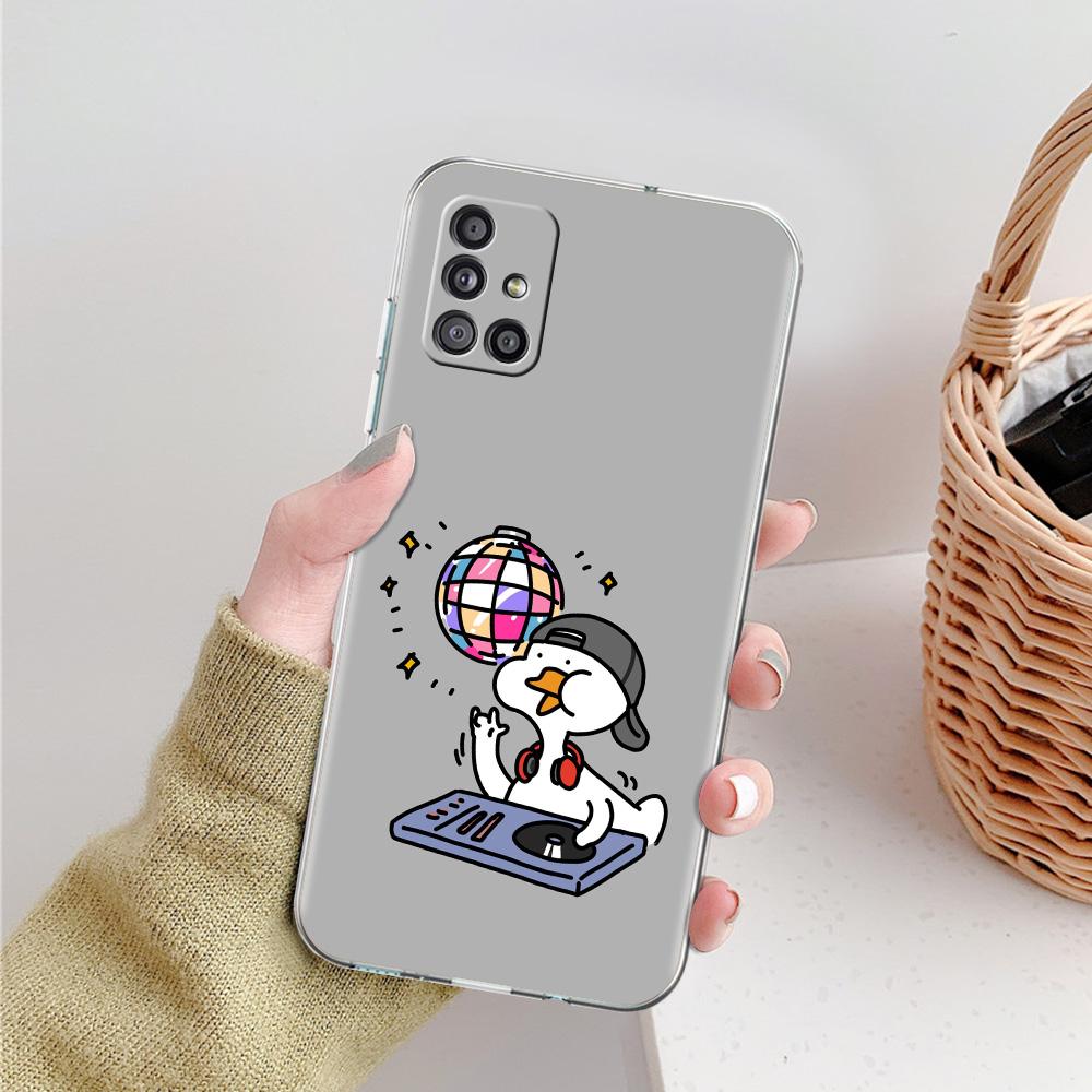 Case For Samsung A15 A13 A35 A55 A51 A71 A41 A31 A21S A05 A17 A23 A25 A33 A53 A73 5G A07 4G Cover Funny Cute Duck Fashion Couple