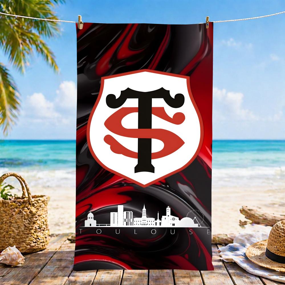 Asciugamano S-Stade Toulousain Asciugamano da spiaggia in microfibra, ad asciugatura rapida, senza sabbia, fibra ultrafine, super morbido.