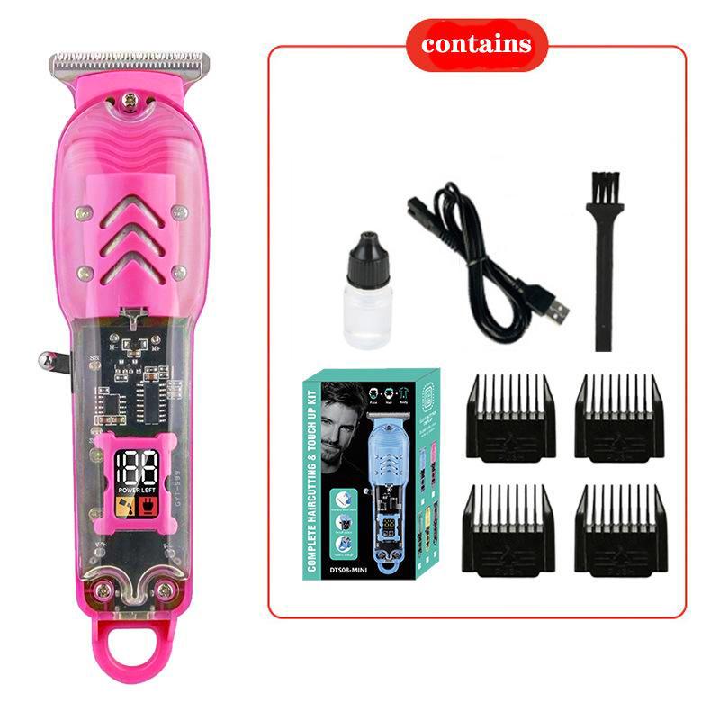 Electric Hair Trimmer Men'S Electric Shaver Trimmer Transparent Body Digital Display Professional Trimmer Usb Hair Cutting