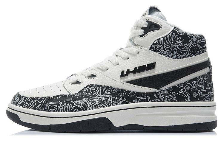 Li Ning 937 Deluxe Hi Амортизация, Износостойкие Высокие Винтажные Баскетбольные Кроссовки Мужские Черные AGBR079-3 39