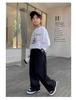 Boys' Fleece-Lined Wide-Leg Pants for Autumn/Winter - 2025 New Style Sportswear for Older Kids