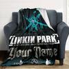 Name Custom Band Logo Linkin-Park Print Flannel Blanket High Quality Warm Comfortable Cover for All Seasons Perfect for Gifts Home Decor