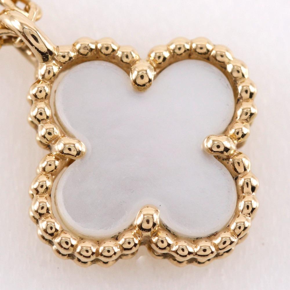 Van Cleef & Arpels Sweet Alhambra Necklace K18 yellow gold/White shell flour 2.8g Women Used