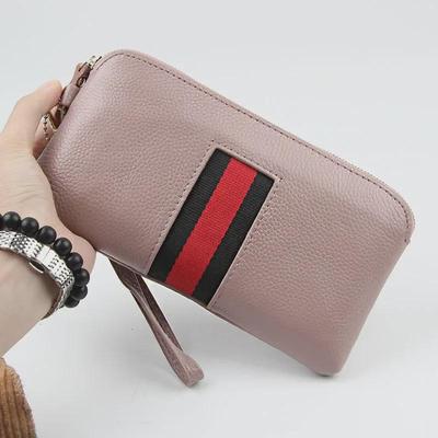 Dames Portemonnee van Toplaag Rundleer - Echte Zachte Leren Rits Handtas & Mobiele Telefoonhouder