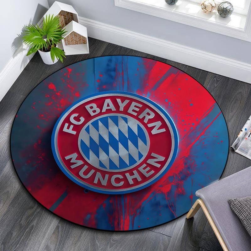 FC Bayern München Round Area Rug,Carpet Rug for Living Room Bedroom Sofa Playroom Decor,Non-slip Floor Mat
