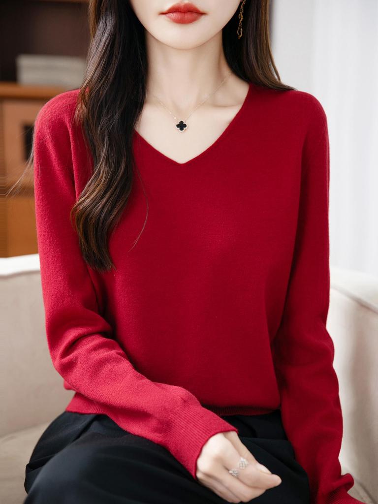 V-Neck Soft Knit Layered Sweater - Spring & Autumn Style