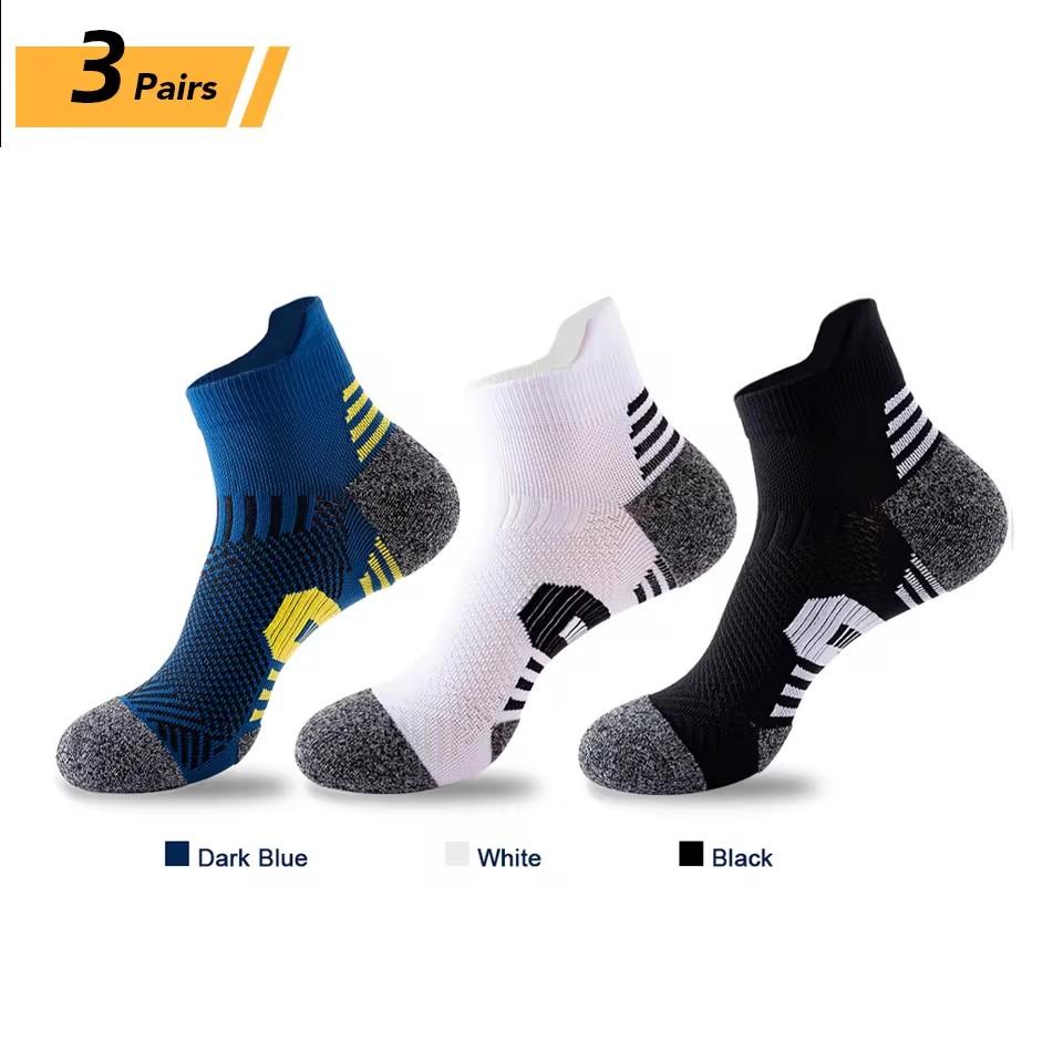 3/5Pairs Men's Sport Socks Breathable Outdoor Running Basketball Socks Quick-drying Socks Training Short Tube Socks For Men