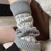 Retro Fel Island Chunky Socks - Thick and Warm Wool Leggings for Autumn and Winter - Grey Diamond Pattern