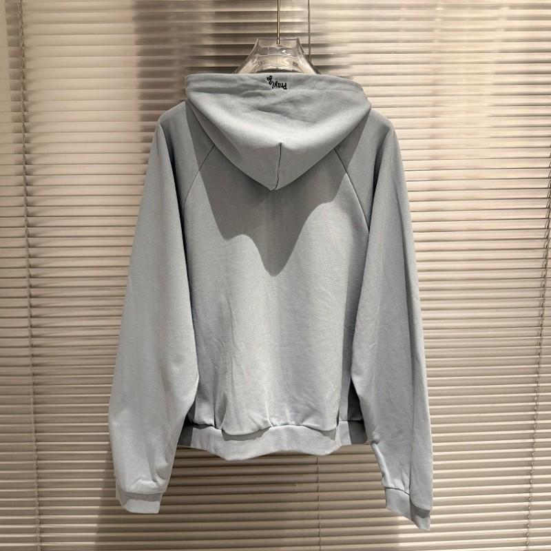Unisex Oversized Distressed Letter Print Zip-Up Hoodie Casual Cotton Sweatshirt Fall