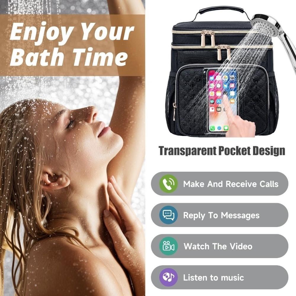 NUOVA Borsa da Toilette di Grande Capacità Portatile con Gancio Appendiabile Borsa da Doccia Multiuso con Tasca per Telefono Borsa da Bagno per Donne Uomini