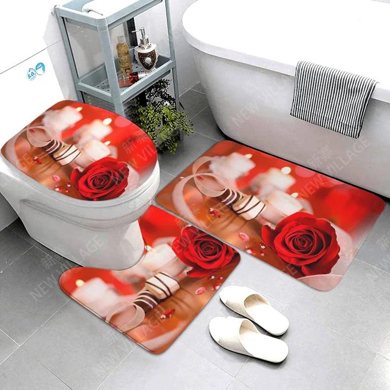 Home Bathroom Floor Mats Christmas Decorations Bath Foot Mat Modern Bathroom Accessories Rug Toilet Mat Bathtub Anti-slip Carpet