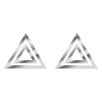 Hazard Lamp Sticker Set of 2 [Plated Silver] Triangle Mark Cutting Sticker Hazard Switch Vehicle Inspection