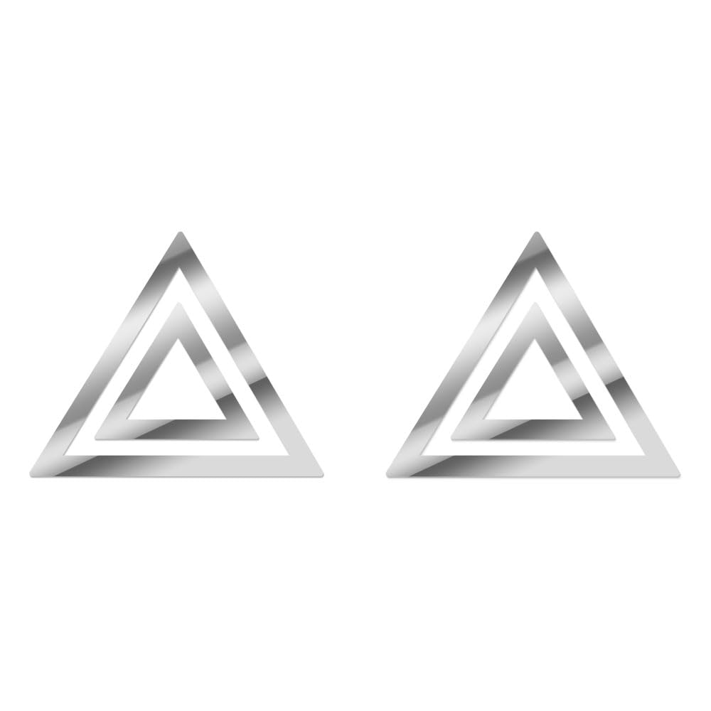

Hazard Lamp Sticker Set of 2 [Plated Silver] Triangle Mark Cutting Sticker Hazard Switch Vehicle Inspection