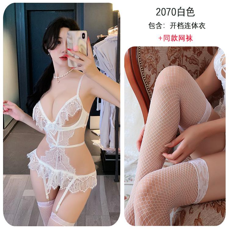 Sexy lingerie sexy onesie lace seduction open uniform hot pajamas women's suit