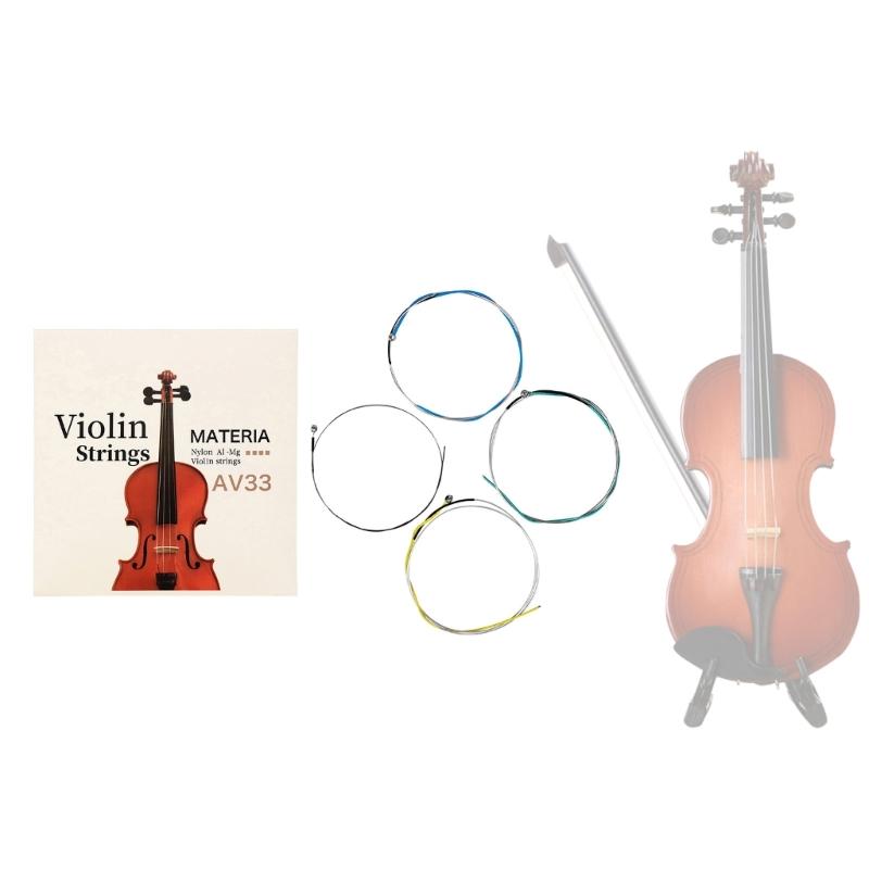 Durable AV33 Violin String Universal Set Nylon  Violin Fiddle String Replacement Violin Strings Accessory Easy to Use