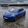 1:24 Model 3 Premium Electric Sedan Alloy Model Metal Diecast Car Sound & Light Computer Desktop Ornaments Holiday Present Gift