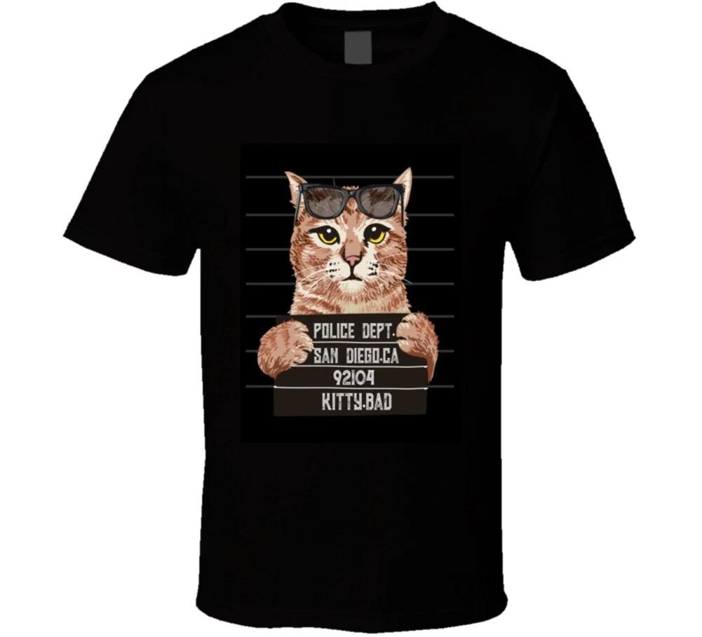

Kitty Bad Mug Shot Funny Bad Cat Gift T Shirt 4XL