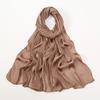 Spring and summer light and breathable satin simulation silk long towel high-end striped shawl plain color simple and versatile bag headscarf women
