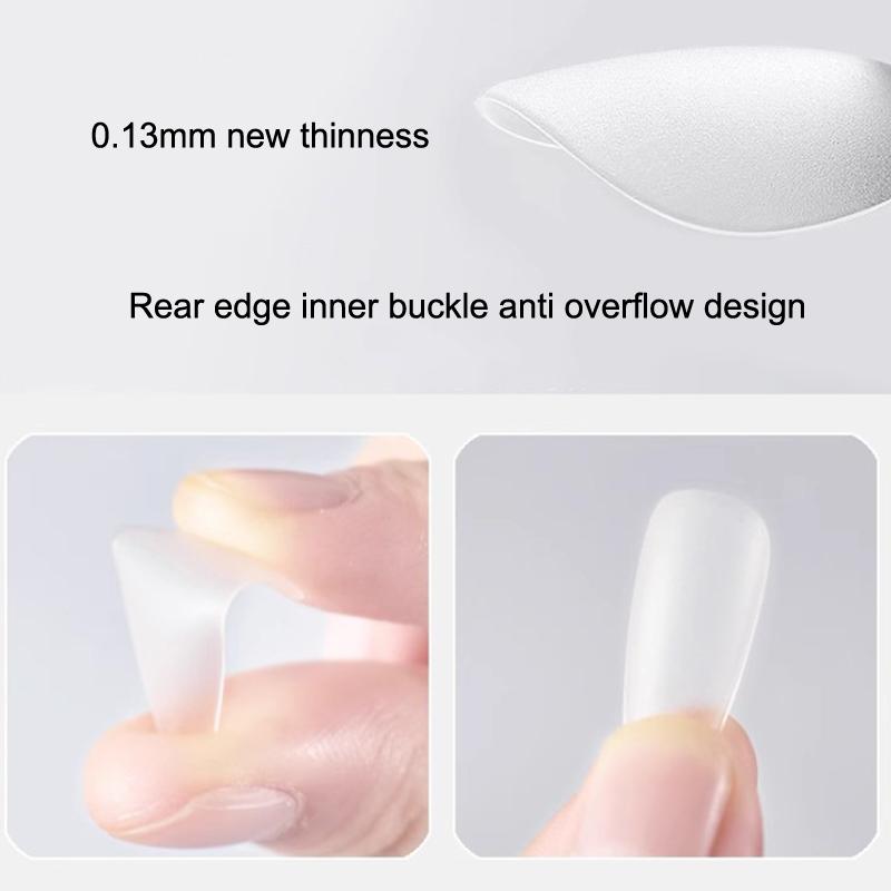 100Pcs/Box Fake Nail Tips Full Cover Coffin Press On Nail Extension Clear Soft Gel Tips False Nail Design Manicure Tools