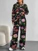 European And American Autumn And Winter Casual Long-Sleeved Suit Women'S Hooded Sweater Trousers Two-Piece Set Retro Elements