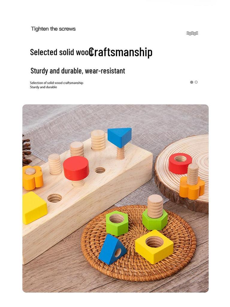 Montessori Wooden Post-Screwing Toy: Enhance Child's Hand-Eye Coordination & Parent-Child Interaction