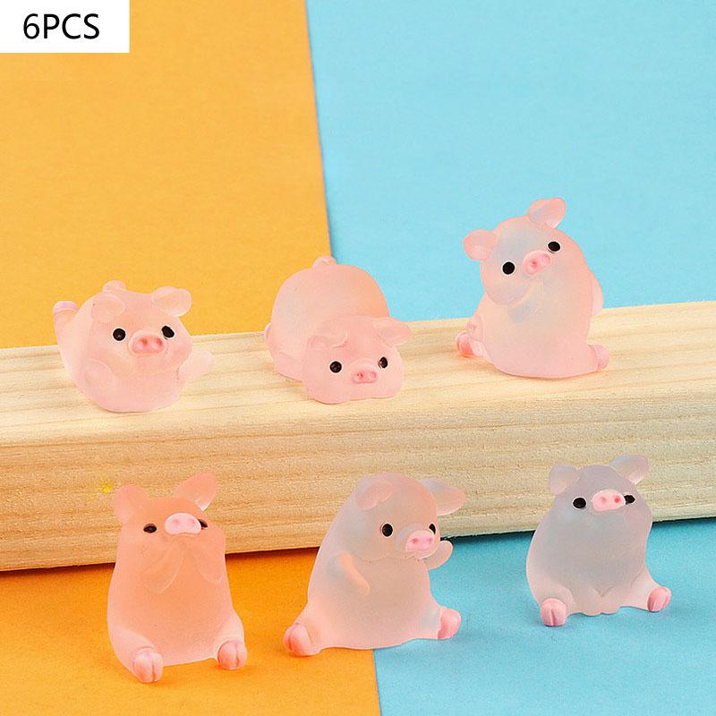 

Автомобільна центральна консоль, смола, рожева свиня, лялька, прикраса, дзеркало заднього виду, прикраса, велосипед, невеликий орнамент, інтер’єр автомобіля 6 pcs