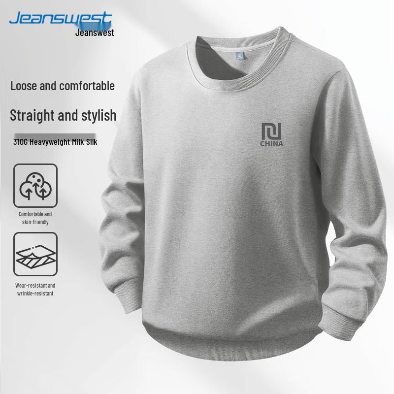 

JEANSWEST Men s Loose-Fit Crew Neck Sweatshirt 3XL