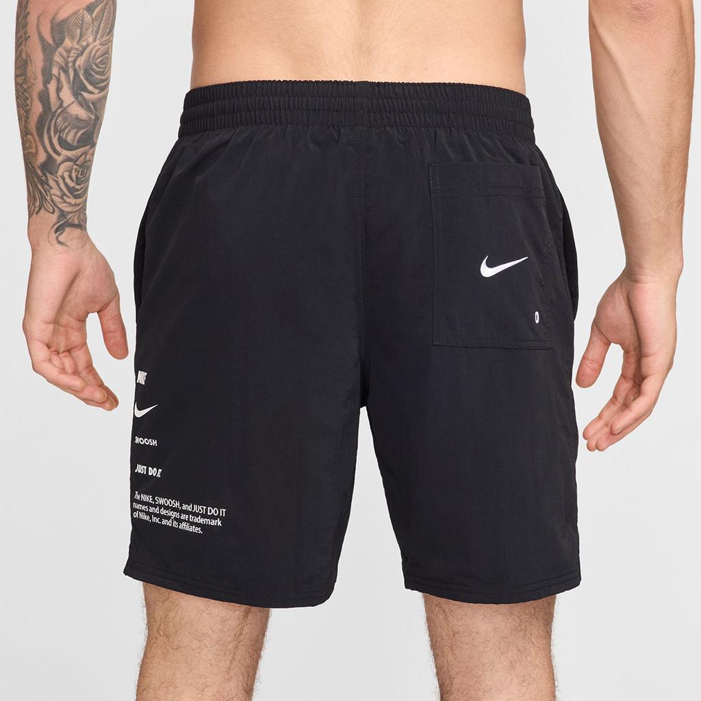 Nike Логотип На шнурівці Повсякденні Плавки-шорти Чоловічий Купальник Чорний FZ6326-010