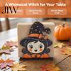 Cartoon Style Ornament Halloween Wooden Napkin Holder, Ghost Mummy Pumpkin Gothic Rustic Dining Table Accessory Tabletop Tissue Dispenser for
