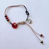 Amber-Colored Safety Buckle Women'S Bracelet New Chinese Style Woven Hand Rope Retro Ethnic Style Hand Jewelry
