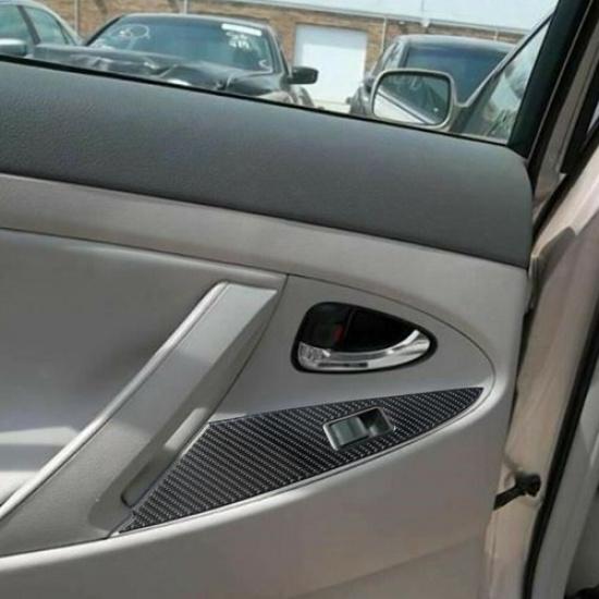 Carbon Fiber Interior Rear Door Control Cover Trim For Toyota Camry 2007-11