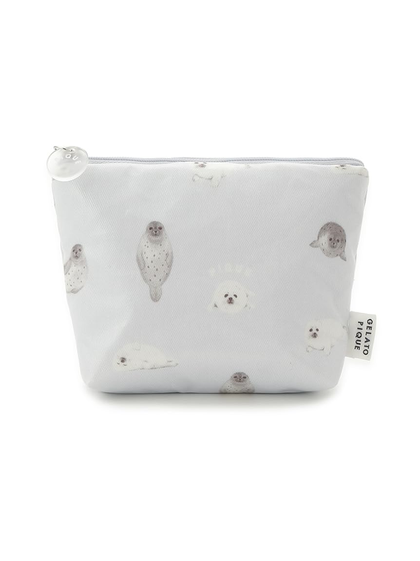 

косметичка из ткани с покрытием PWGB252583 BLU [Gelato Pique] с узором морских котиков