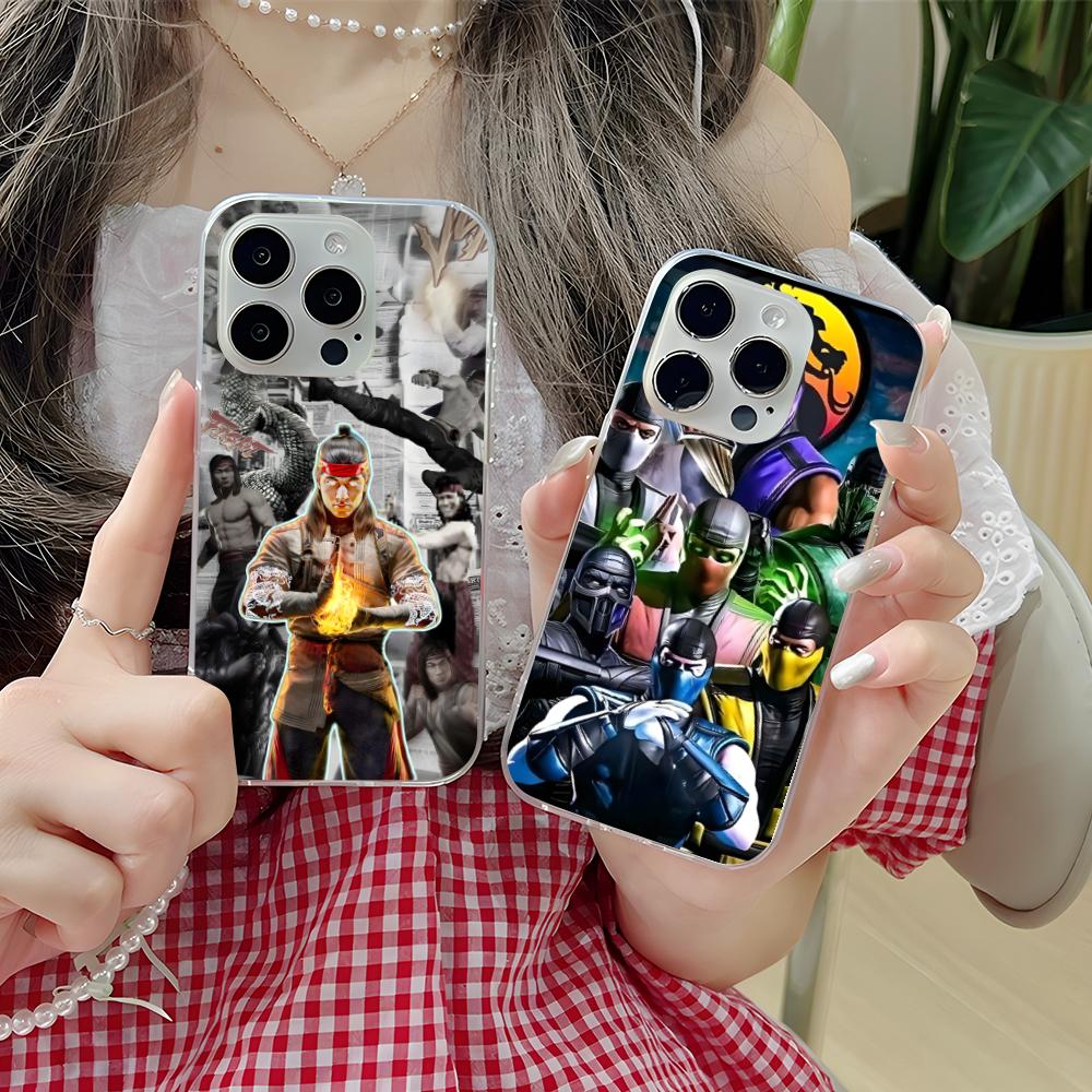 Mortal Kombat Phone Case for iPhone 16 15 14 13 12 11 X XR XS Pro Max Plus Mini Clear Transparent Cellphones Smartphone Cover
